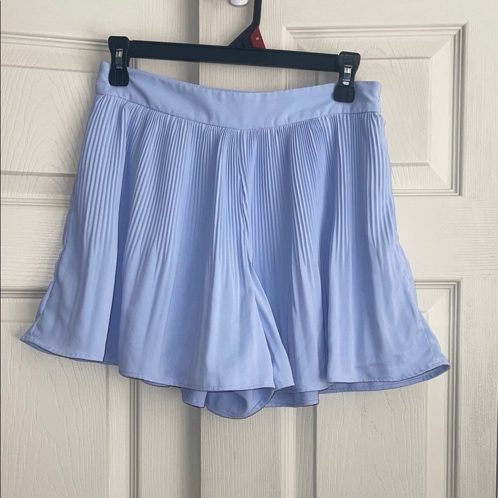 idem ditto Light Blue Women's lined Pleated Shorts.  #491
